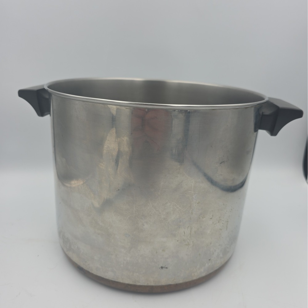 Vintage Revere Ware 8 Qt Stock Pot Copper Clad Clinton IL USA -No Lid-